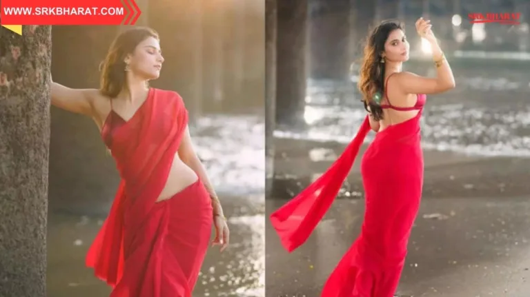 Prisha Singh’s Latest Beach Photoshoot in Red Saree Creates Waves on Social Media