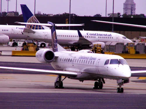 United Airlines Jet Clips Ground Equipment at Newark Liberty International Airport