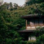 Peaceful traditional structure amidst dense greenery in Nantou County, Taiwan.