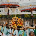 Capturing a vibrant Hindu procession at Tirumala Temple, highlighting cultural and religious traditions in Tirupati, India.