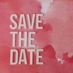 Elegant pink watercolor background with 'Save the Date' text for invitations.