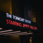 Illuminated marquee for The Tonight Show Starring Jimmy Fallon in NYC.