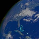 Breathtaking satellite image of Earth showing North America and the surrounding oceans.