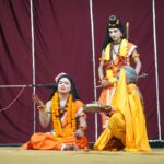 Vibrant portrayal of Indian culture with performers in traditional dress during a cultural event.