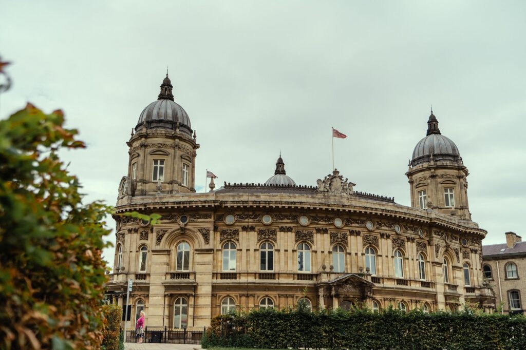 Classic architectural view of Hull Maritime Museum in Kingston upon Hull, UK.